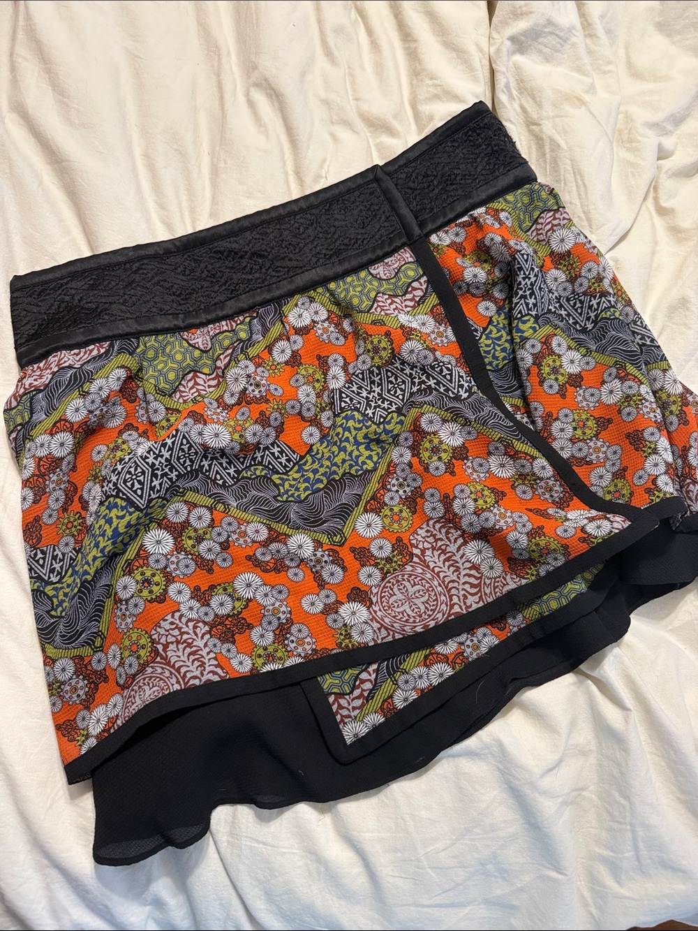 Proenza Schouler 100% silk boho wrap skirt, size 8